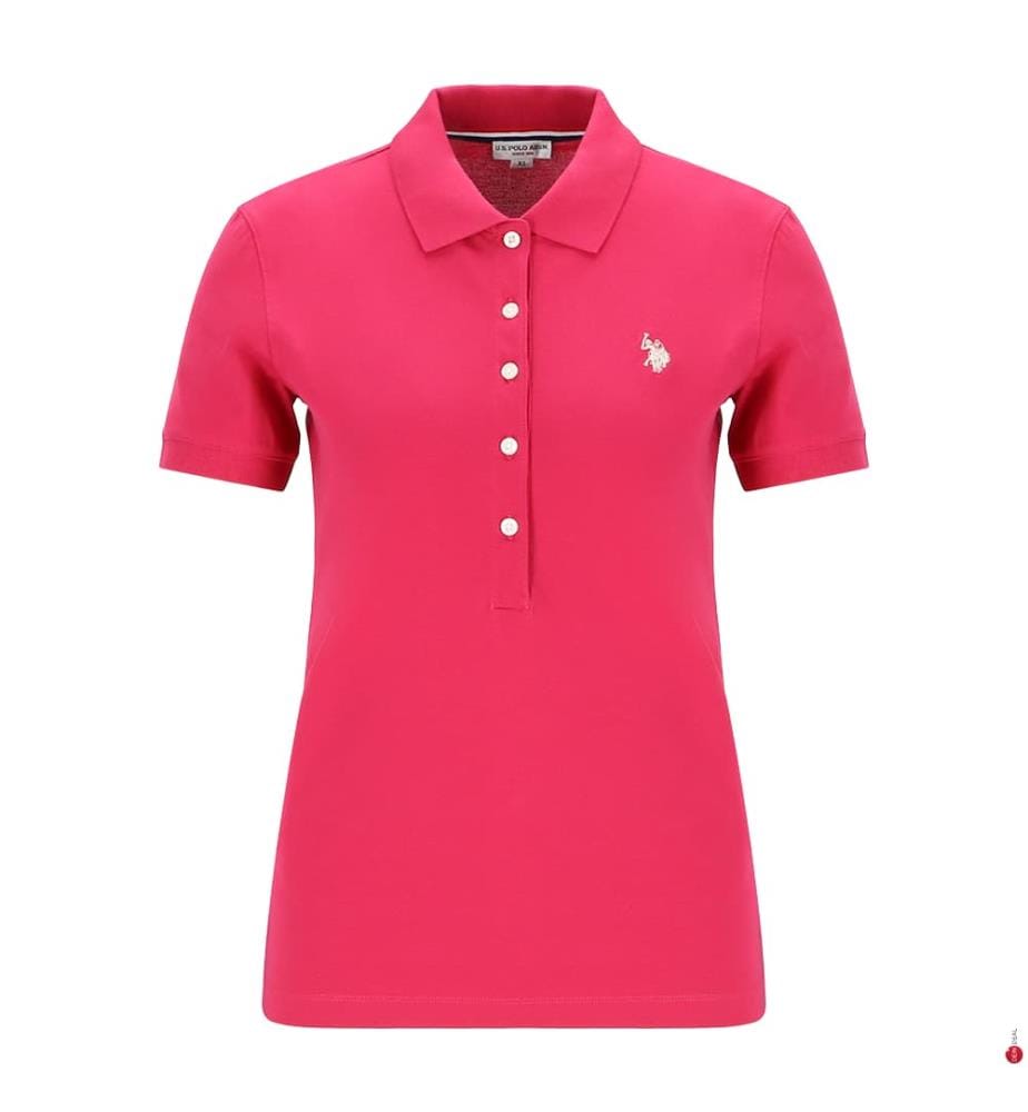 Polohemd aus Stretch-Baumwolle mit Mikro-Piqué-Struktur - Rot