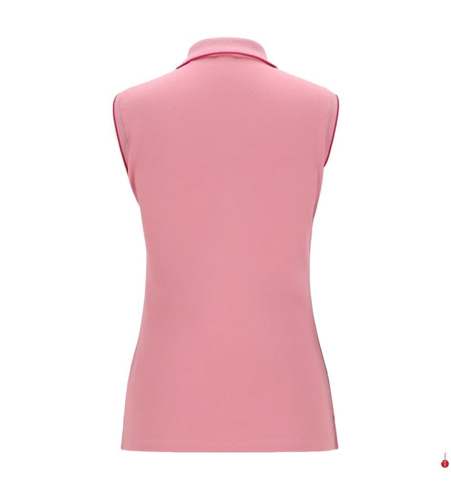 Ärmelloses Polohemd aus Micro-Piqué-Baumwolle - Rosa