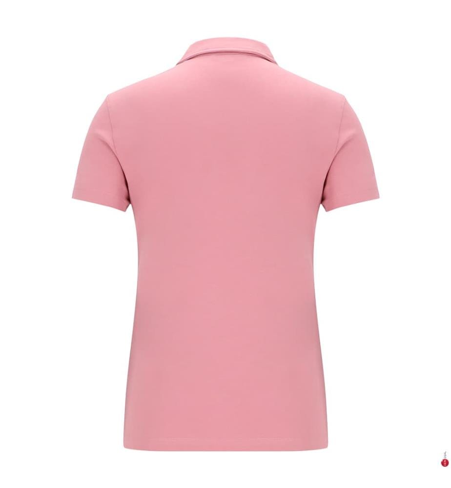 Kurzärmeliges Polohemd aus Stretch-Baumwolle - Rosa