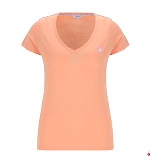Cotton V-neck T-shirt - Coral","detected_source_language":"FR