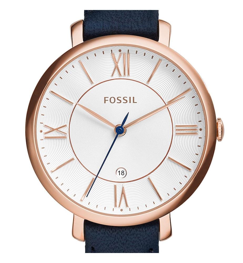 Montre en Cuir Jacqueline - Marine et Blanc