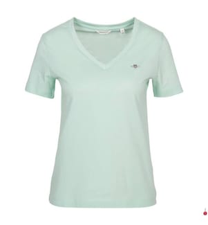 Regular Fit Shield V-Neck T-Shirt - Faded Mint