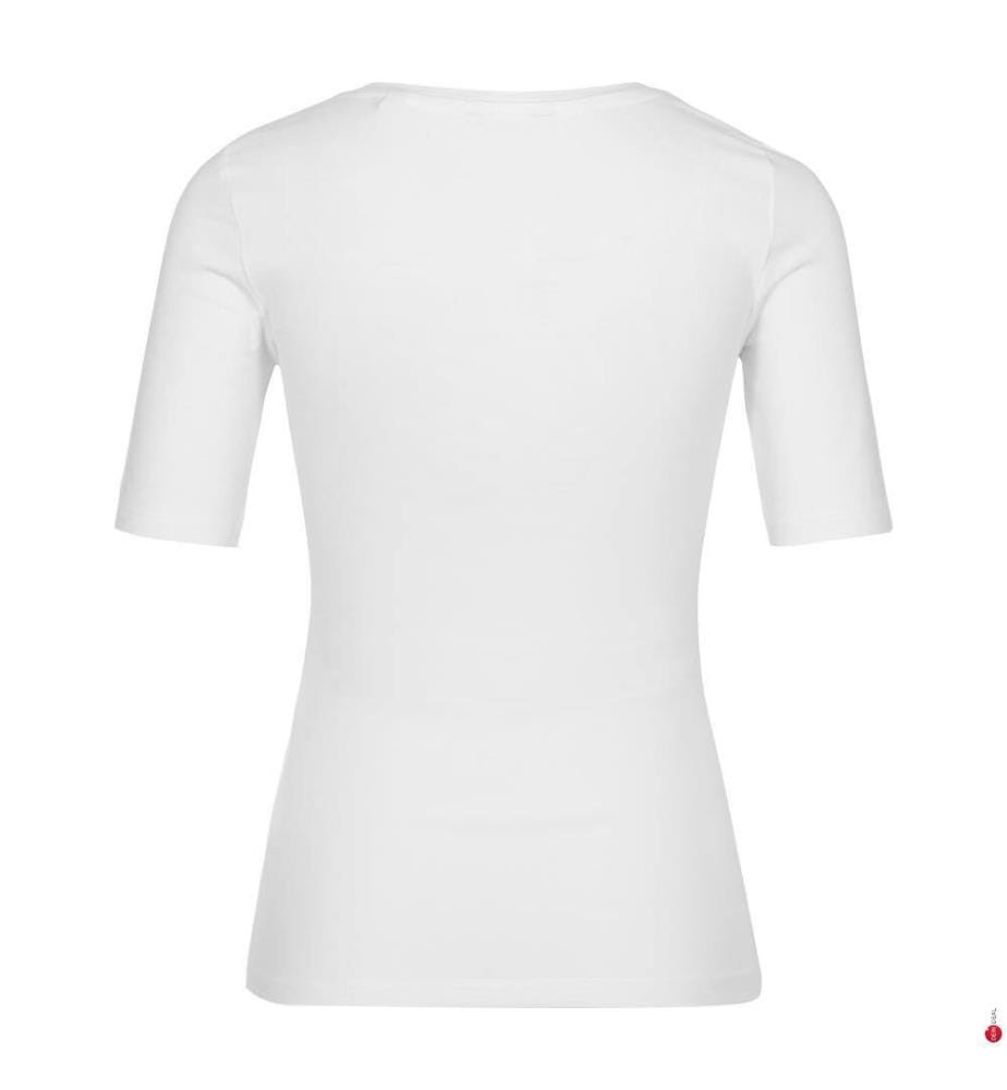Top con scollo a pallina Slim Cot/Ela - Bianco