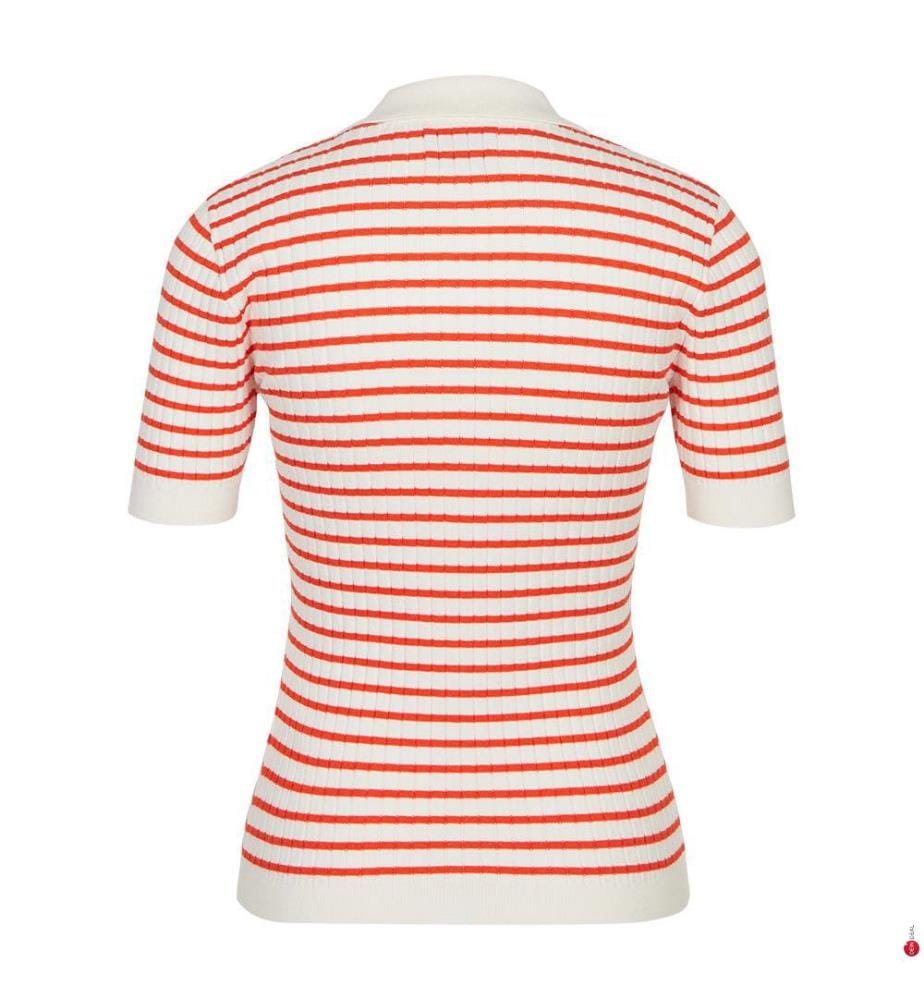 Rugger gestreift Rippstrick - Orange Rot