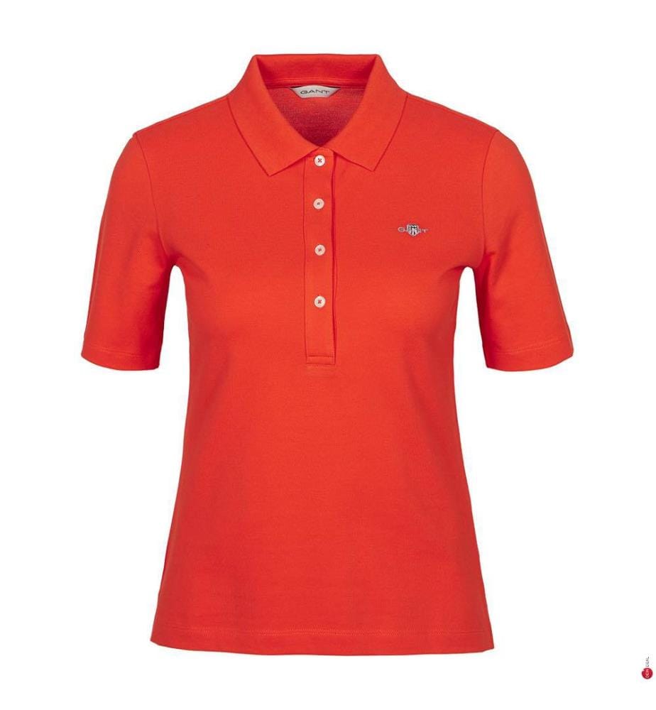 Polo Slim Shield Piqué - Arancione Rosso