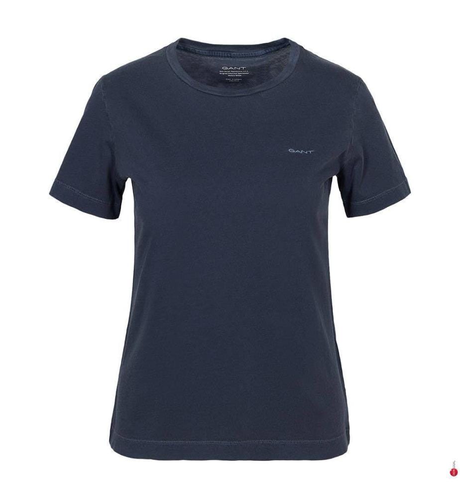 T-Shirt à col C Sunfaded Regular Fit - Bleu persan