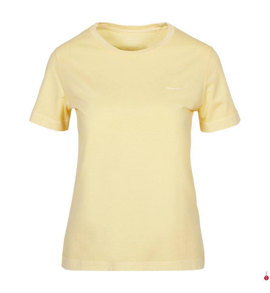Sunfaded Regular Fit C-Neck T-Shirt - staubiges Hellgelb