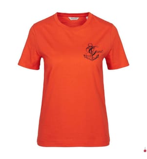 Maglietta regular fit - Rosso arancio