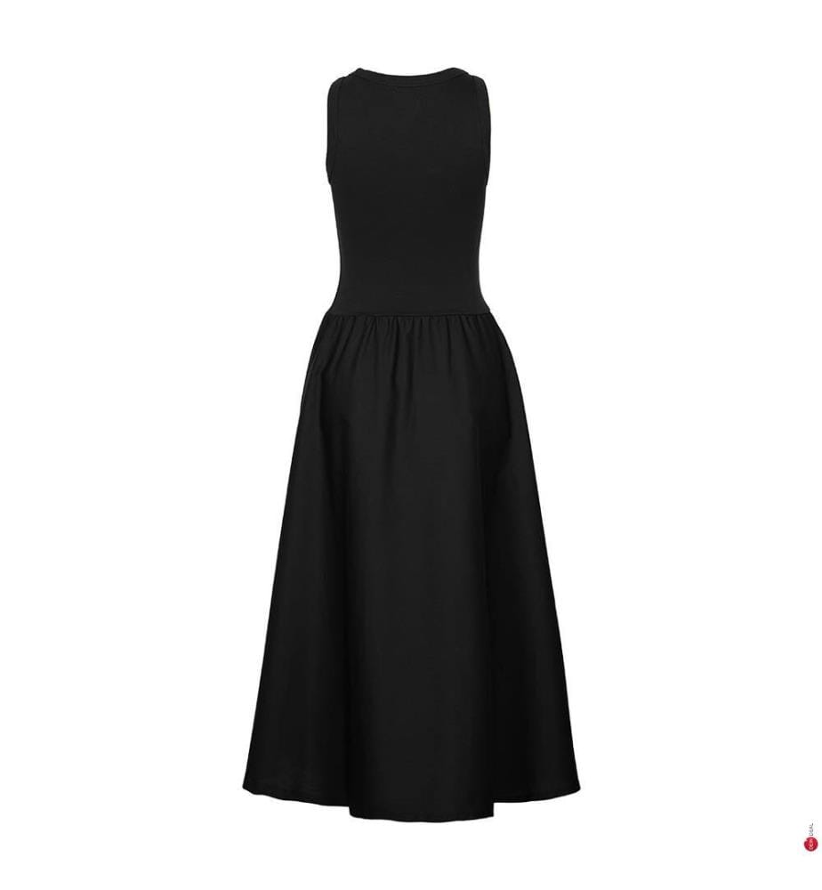 Midikleid aus gewebtem Jersey - Schwarz