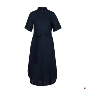 Abito camicia in lino dal taglio regolare - Blu notte