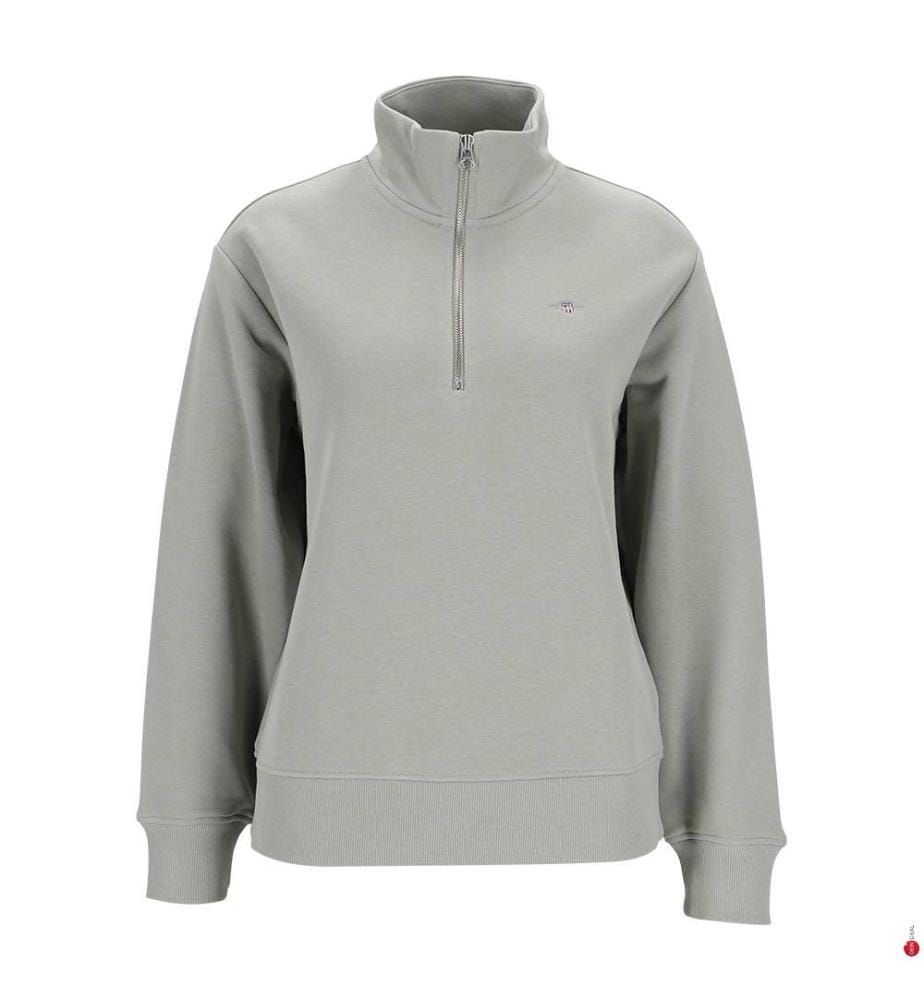 Maglia con mezza zip Shield - Verde salvia sbiadito