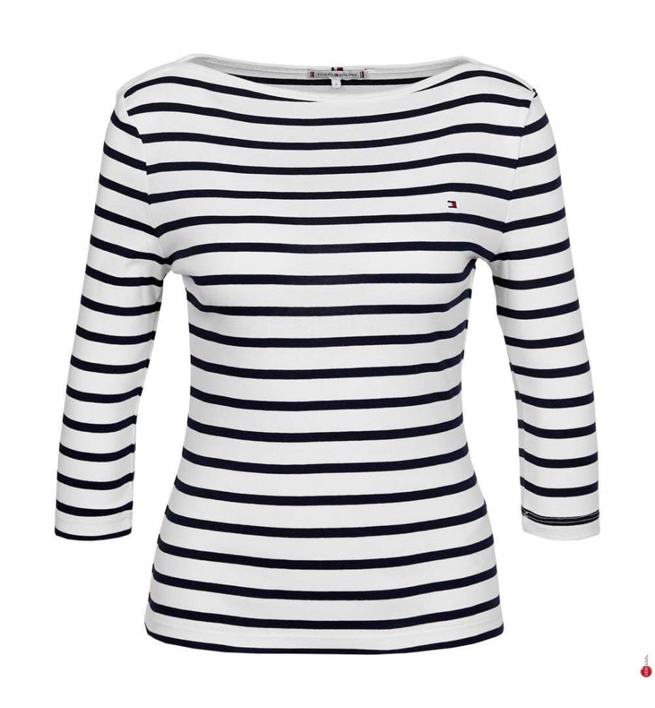 Maglietta Slim Fit a maniche lunghe - Bianco e nero