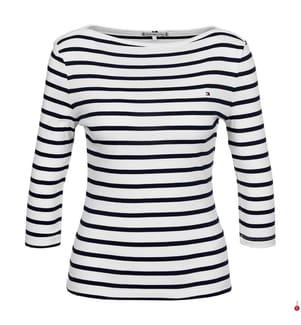 Maglietta Slim Fit a maniche lunghe - Bianco e nero