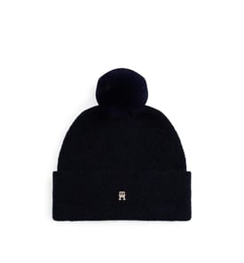 Chic hat with wool pompon - Navy