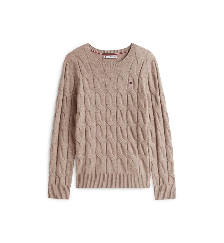 Pullover aus weicher Wolle mit gedrehtem Strick - Braun