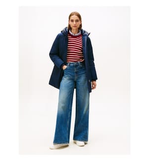 Gesteppter Parka mit kontrastierender Kapuze - Dark Blue