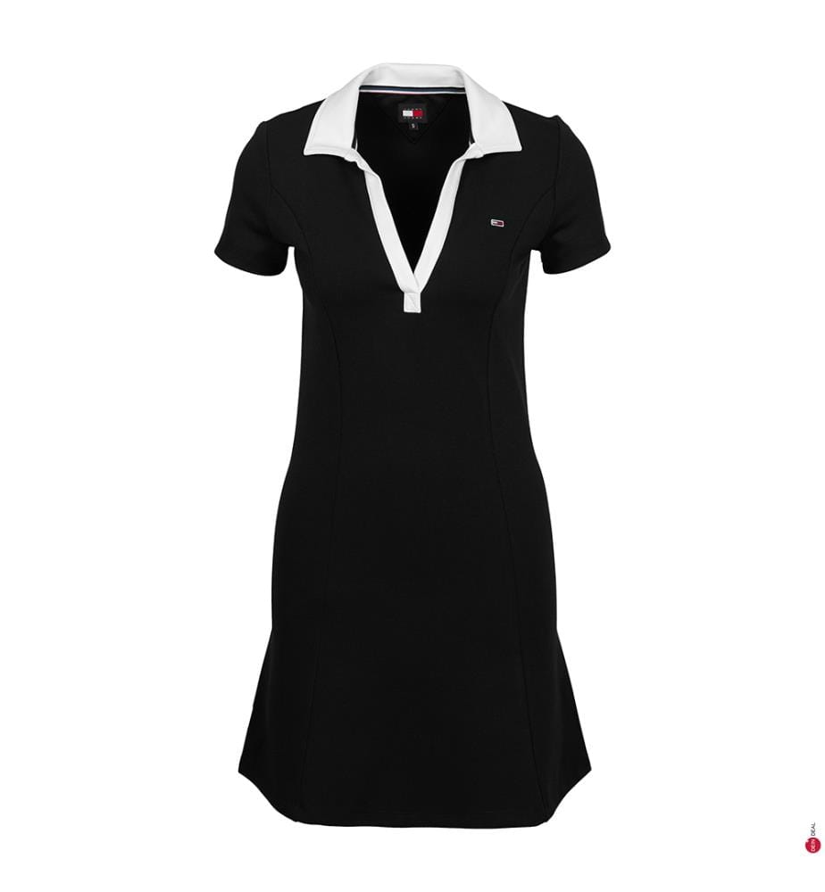 Contrast Slim Fit Dress - Black