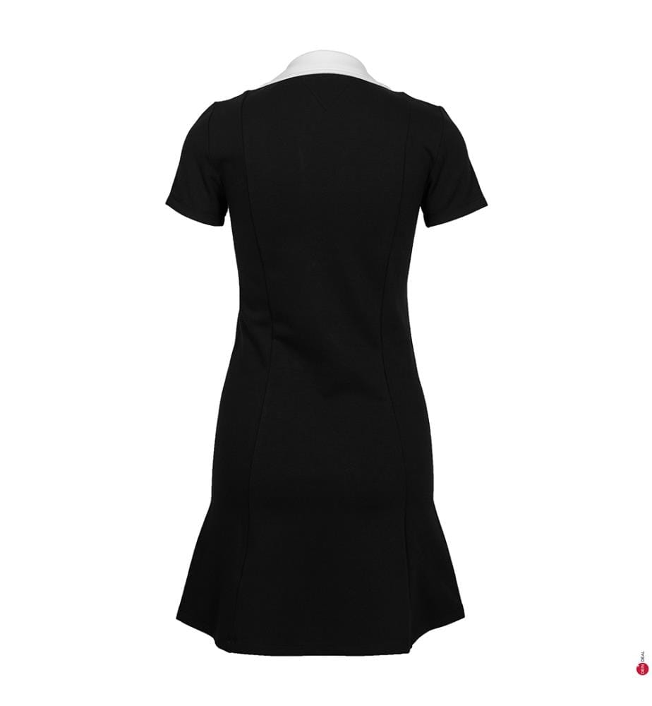 Contrast Slim Fit Dress - Black