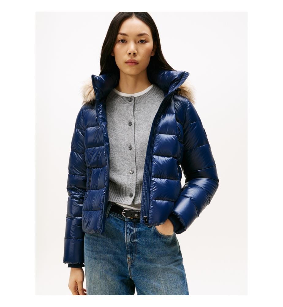 Steppjacke Slim Fit Gloss HW Down - Marineblau