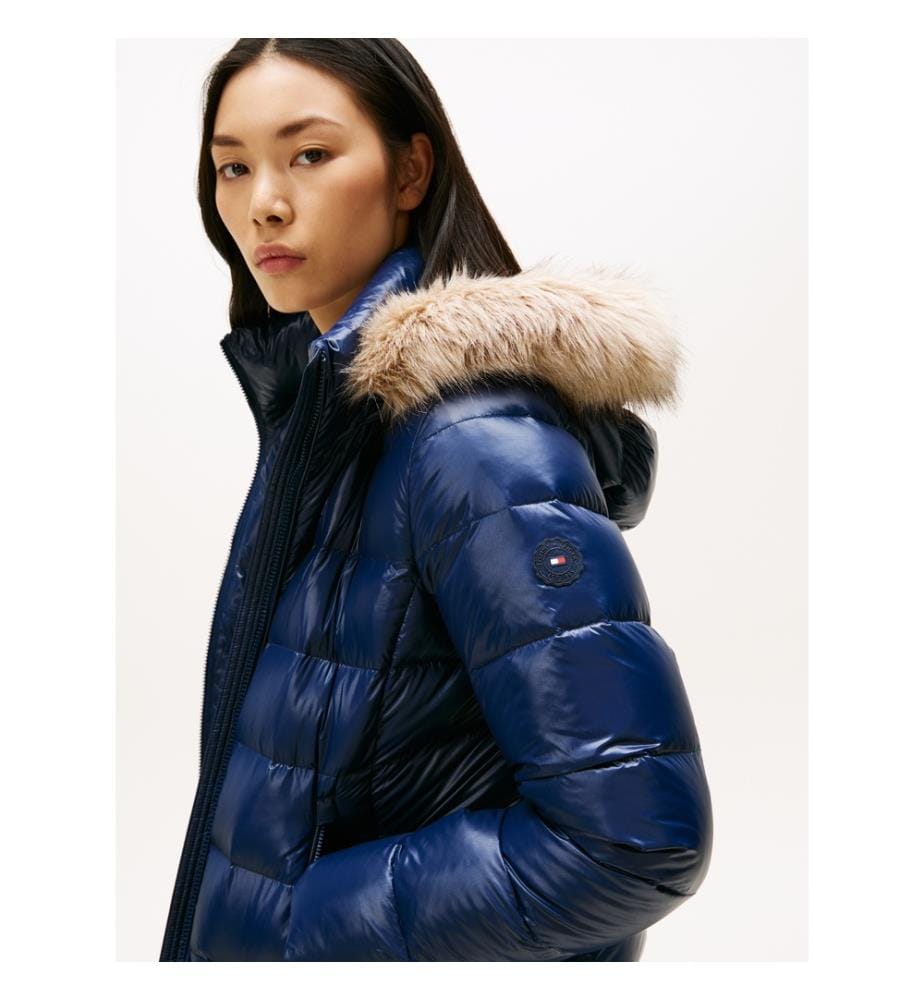 Steppjacke Slim Fit Gloss HW Down - Marineblau