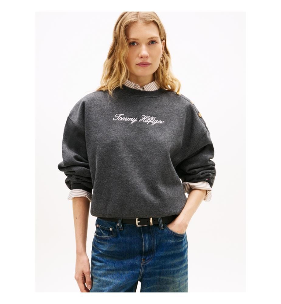 Sweat-Shirt Coupe Décontractée  - Gris