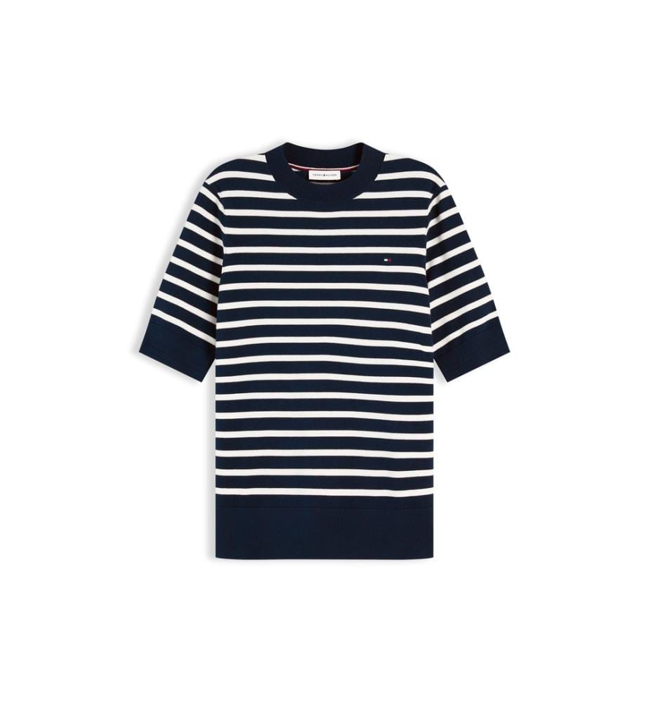 Maglione a maniche corte in jersey a maglia fine","detected_source_language":"EN
