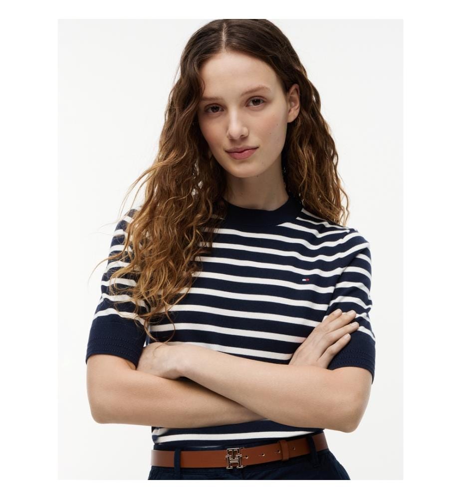 Maglione a maniche corte in jersey a maglia fine","detected_source_language":"EN