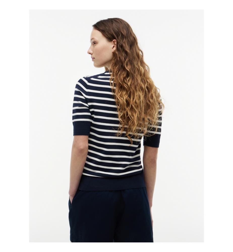 Maglione a maniche corte in jersey a maglia fine","detected_source_language":"EN