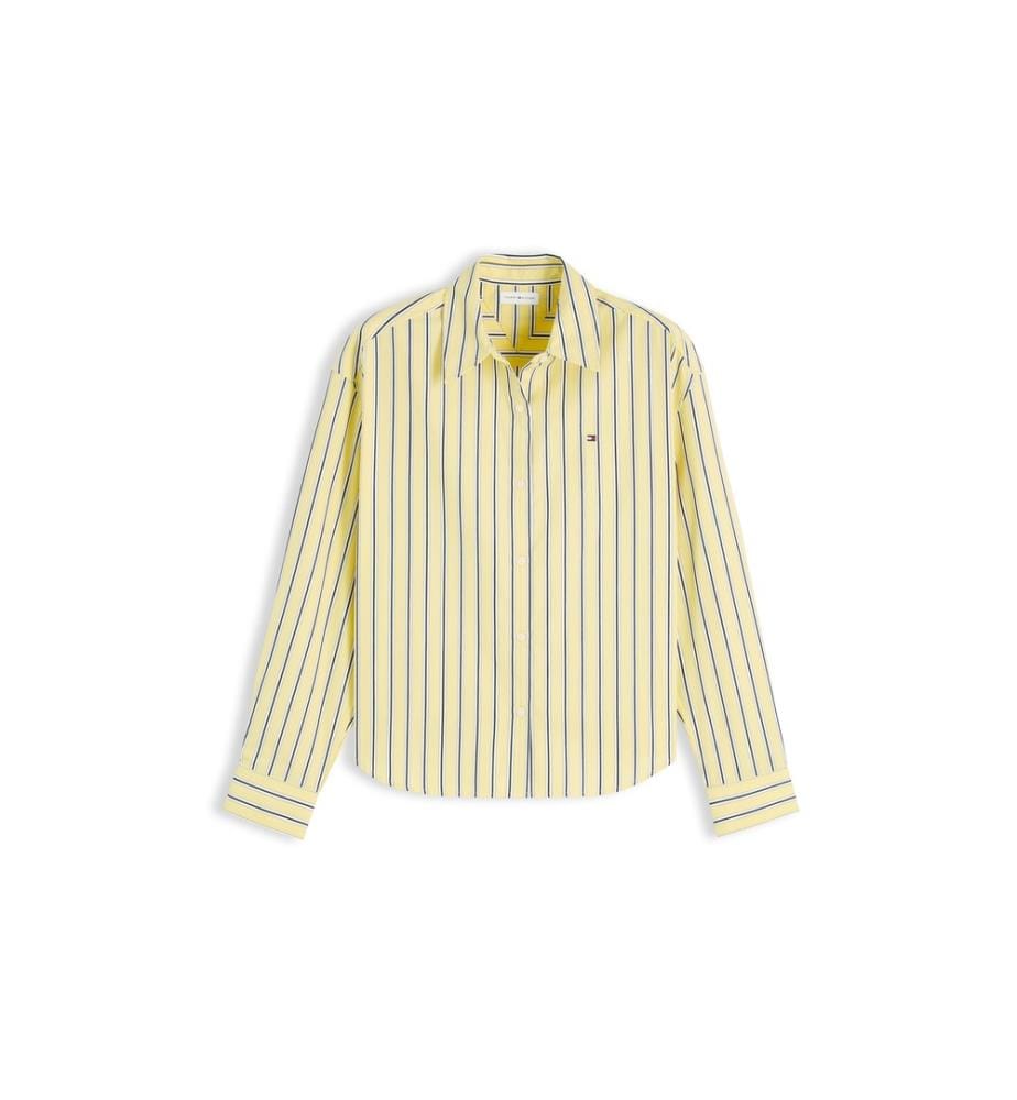Boxy-Cut Poplin Shirt - Liquorice Stp Citronella