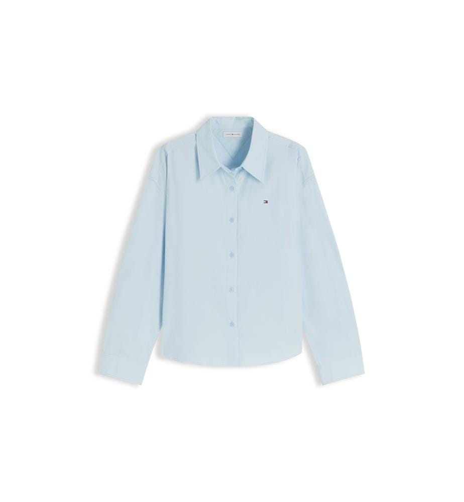 Camicia in popeline dal taglio squadrato - Azzurro","detected_source_language":"EN