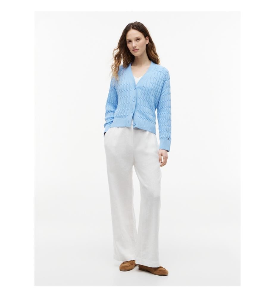 Cardigan oversize à col en V et motif torsadé","detected_source_language":"EN