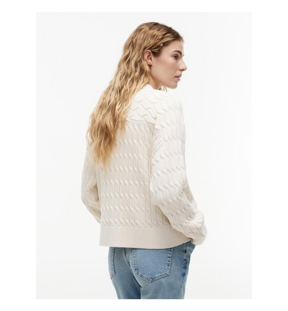Cardigan oversize a maglia a trecce con scollo a V","detected_source_language":"EN