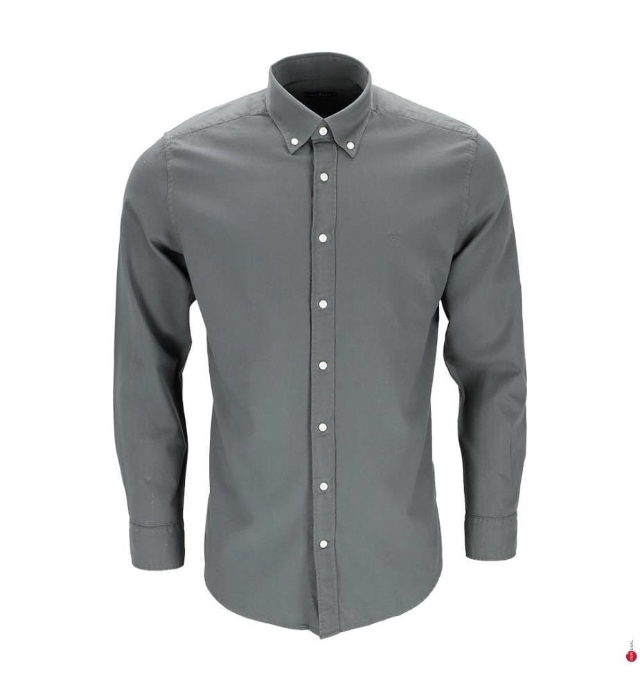 Camicia in twill spazzolato - Verde