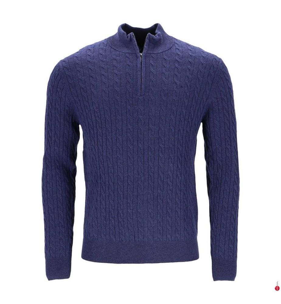 Pull col montant Zippé - Bleu Marine
