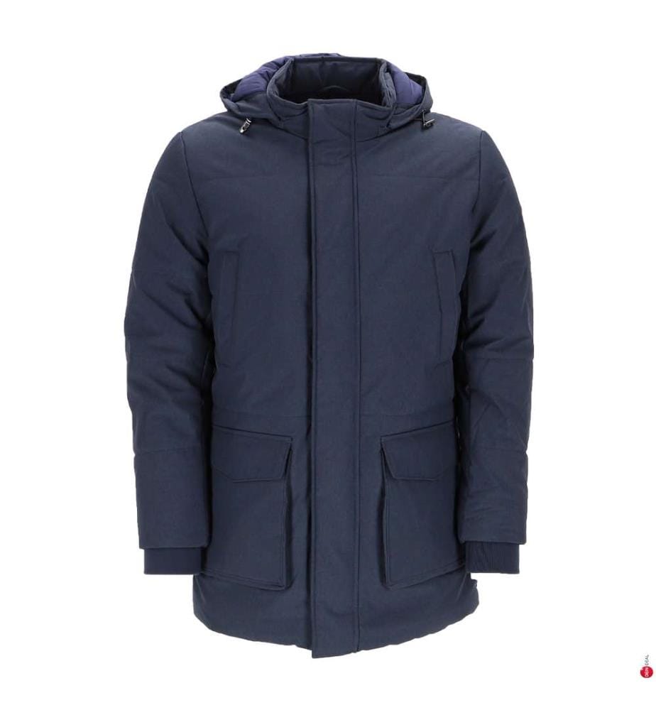 Piumino lungo trapuntato - Blu navy
