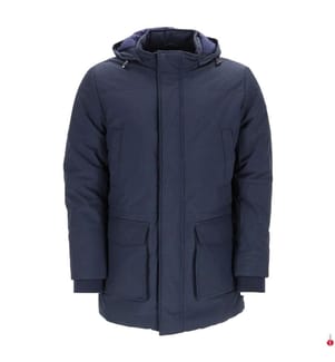 Piumino lungo trapuntato - Blu navy