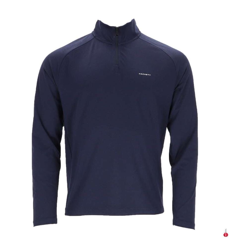 Polo a maniche lunghe con chiusura a zip a 1/4 - Blu navy