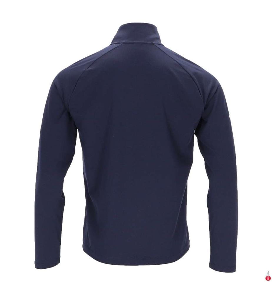 Polo a maniche lunghe con chiusura a zip a 1/4 - Blu navy