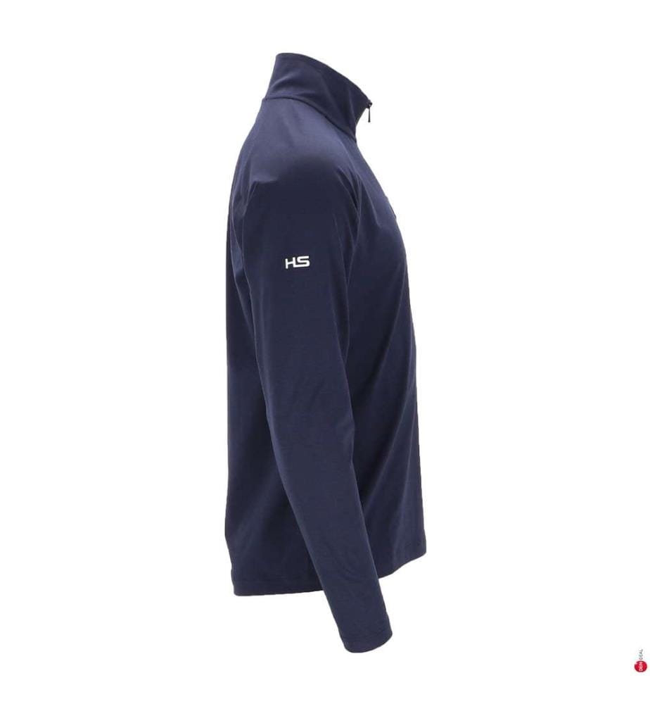 Polo a maniche lunghe con chiusura a zip a 1/4 - Blu navy