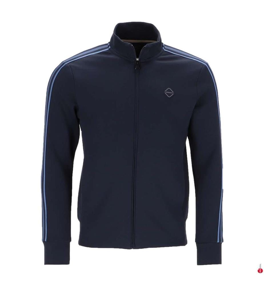 Giacca da tuta con cerniera e strisce - Blu navy
