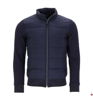 Giacca trapuntata ibrida con cerniera - Blu navy