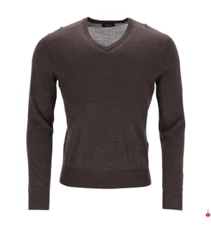 Pullover mit V-Ausschnitt aus Merinowolle – Dunkelbraun