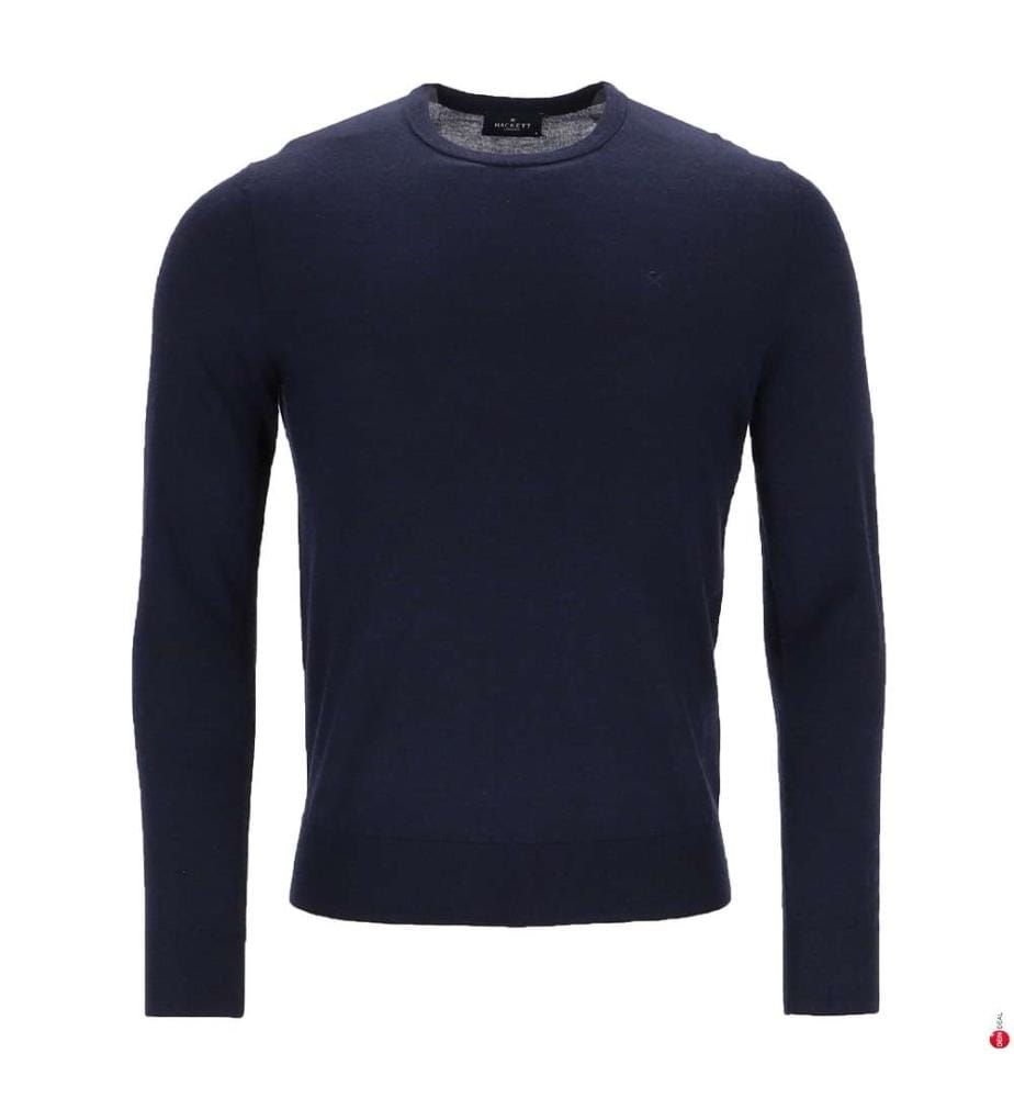 Pullover mit Rundhalsausschnitt aus Merinowolle – Marineblau