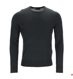 Pullover mit Rundhalsausschnitt aus Merinowolle – Jägergrün
