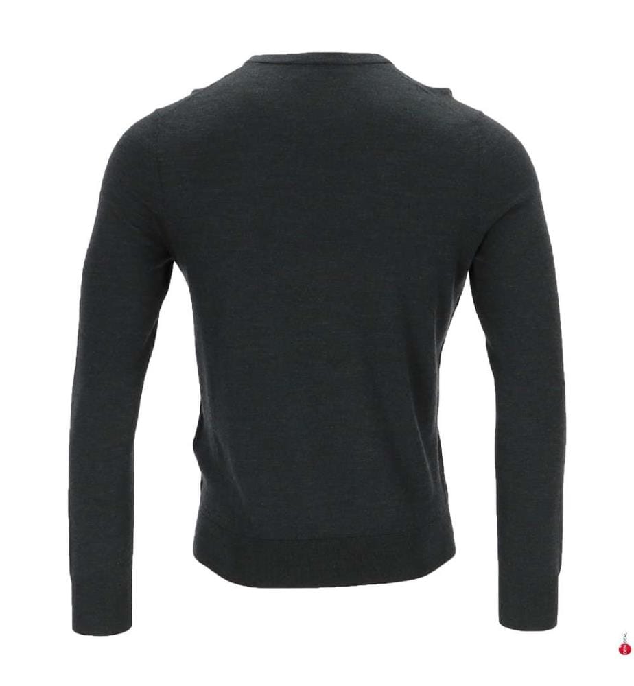 Pullover mit Rundhalsausschnitt aus Merinowolle – Jägergrün