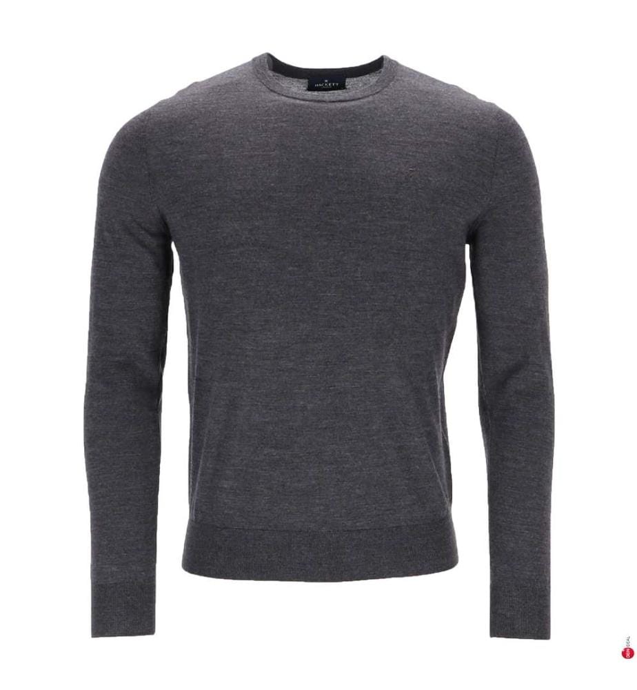 Pullover mit Rundhalsausschnitt aus Merinowolle – Granitgrau