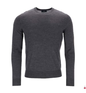 Pullover mit Rundhalsausschnitt aus Merinowolle – Granitgrau