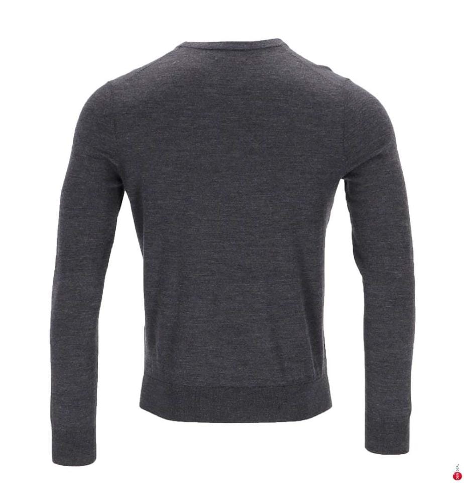 Pullover mit Rundhalsausschnitt aus Merinowolle – Granitgrau