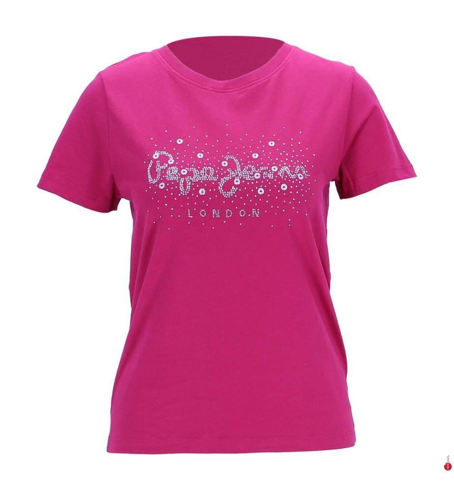 T-Shirt Mit Strass-Logo - Weiss