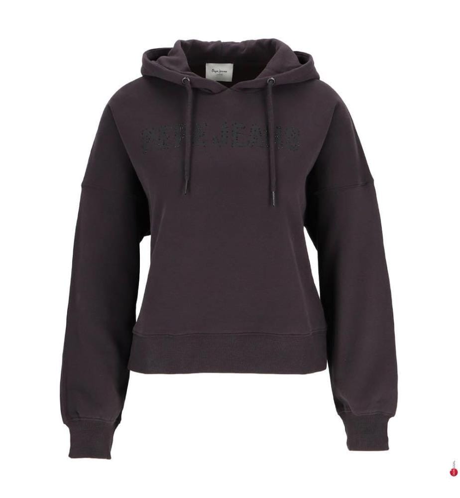 Sweat À Capuche Avec Logo Et Strass - Noir 